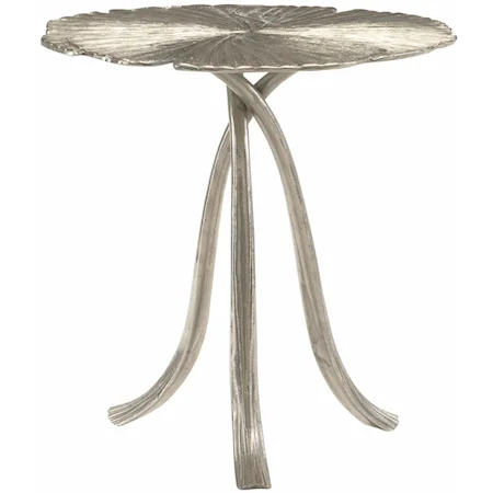 Round Ginko Leaf Metal End Table
